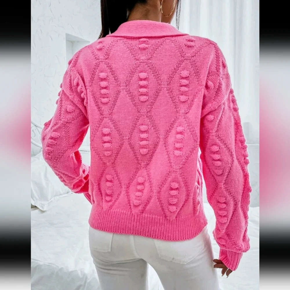 125- Best seller!! Cable knit sweater with peter pan collar - Picture 3 of 4